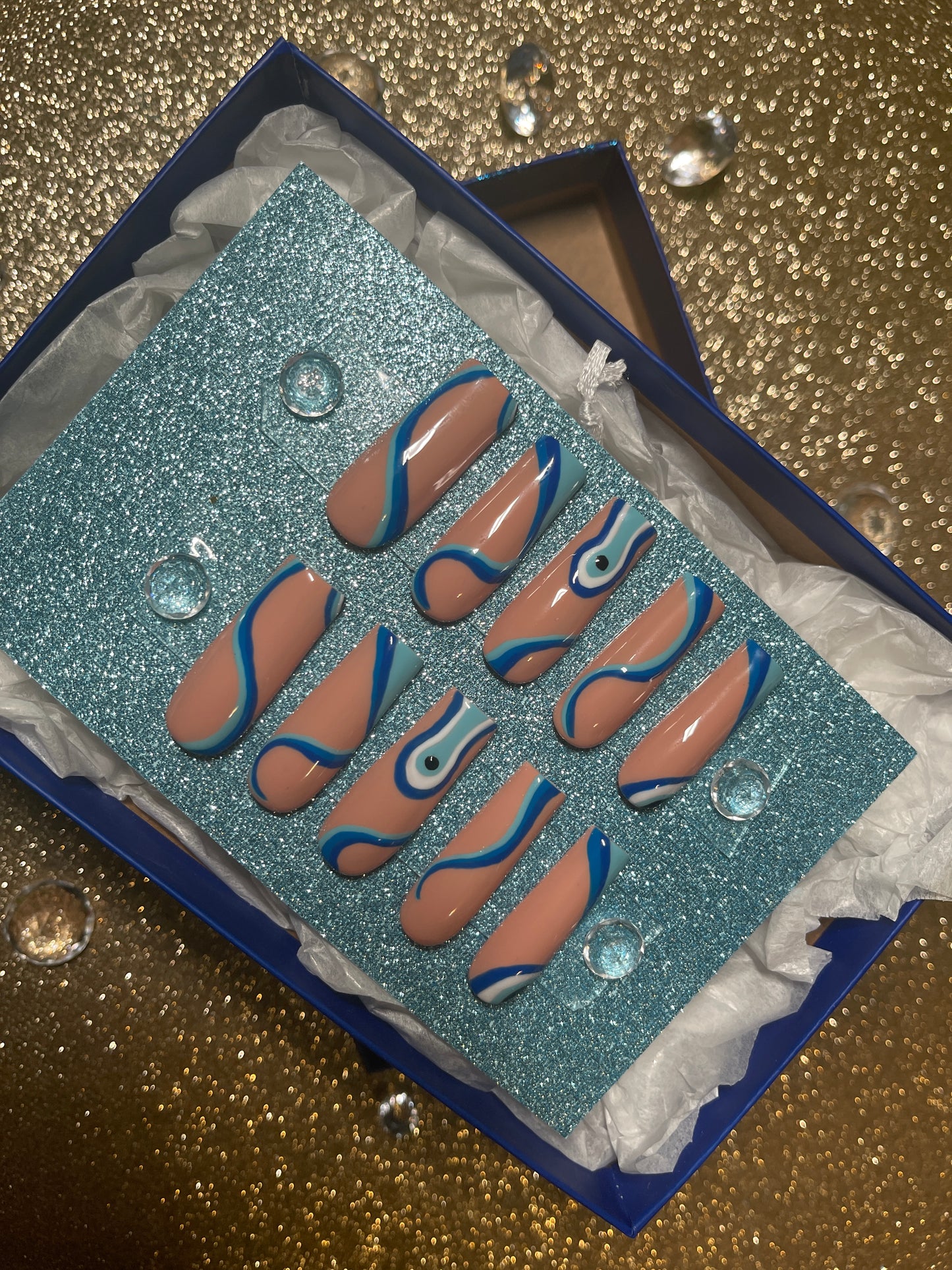 Blue swirls